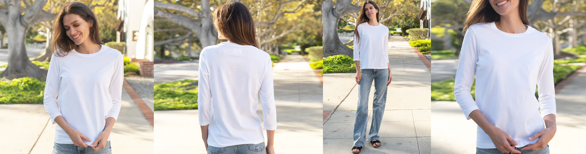 womens white crew neck t shirt