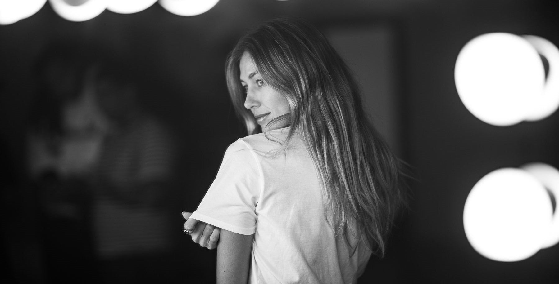 woman wearing high quality t shirts
