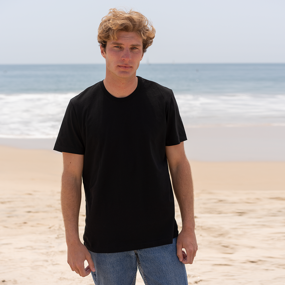 Mens Short Sleeve Crew Neck Black black S