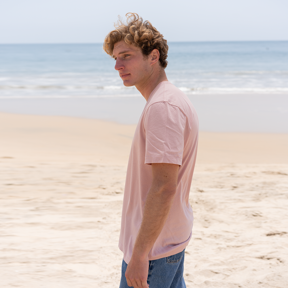 #color_blush organic cotton V-Neck t-shirt Side