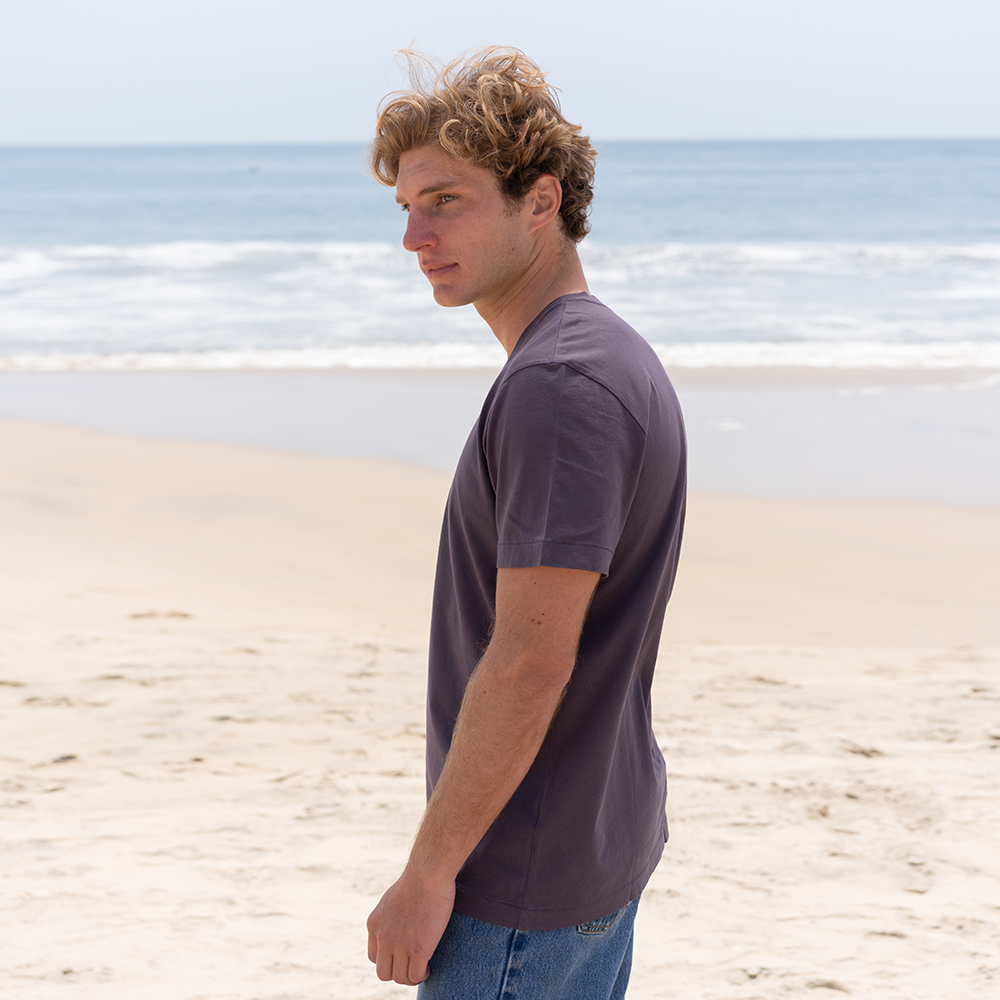 #color_faded-purple organic cotton V-Neck t-shirt Side