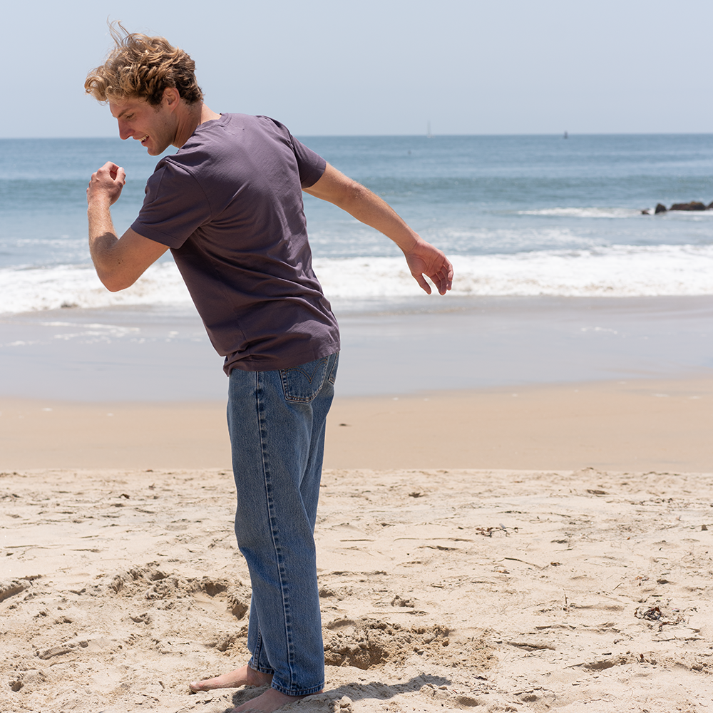 #color_faded-purple organic cotton V-Neck t-shirt Full-view