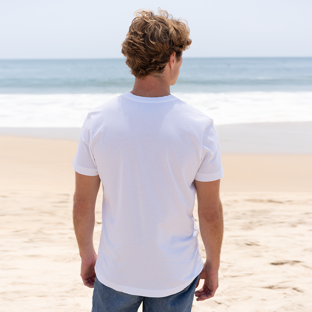 #color_white organic cotton V-Neck t-shirt Back