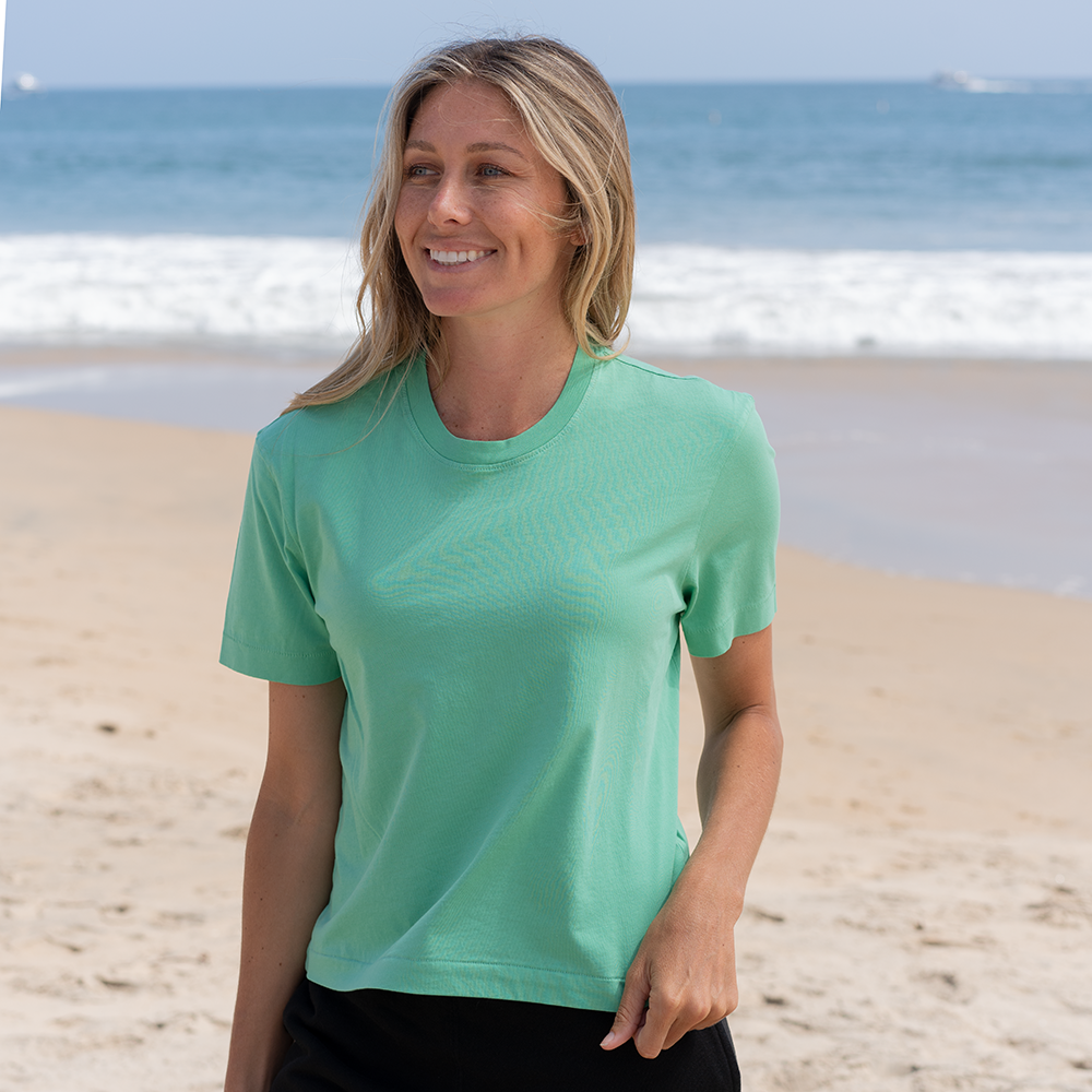 #color_light-green Womens Box Tee front