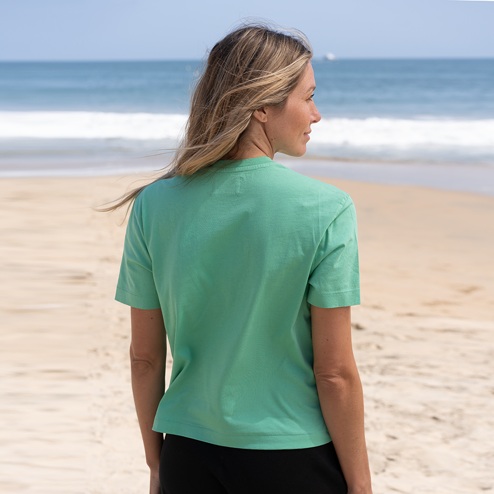 #color_light-green Womens Box Tee front Back