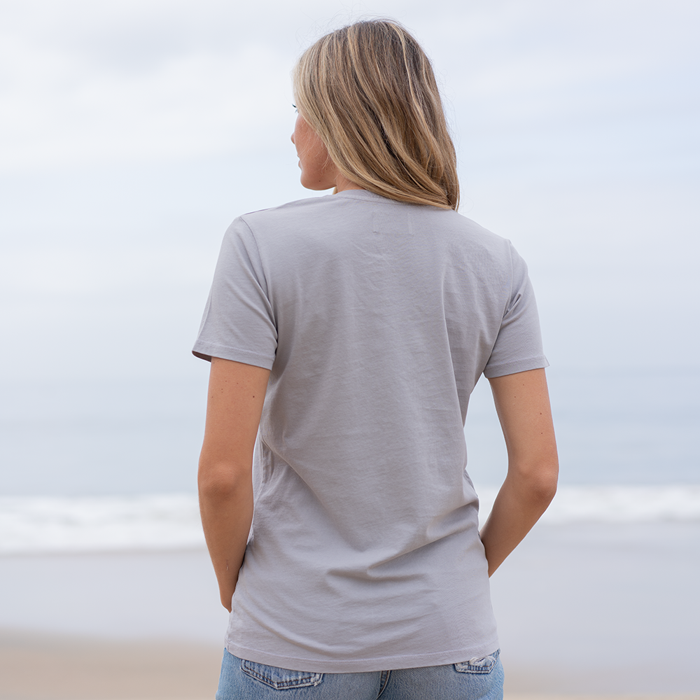 #color_light-grey organic cotton V-Neck t-shirt back