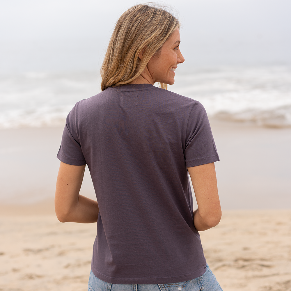 #color_faded-purple organic cotton V-Neck t-shirt back