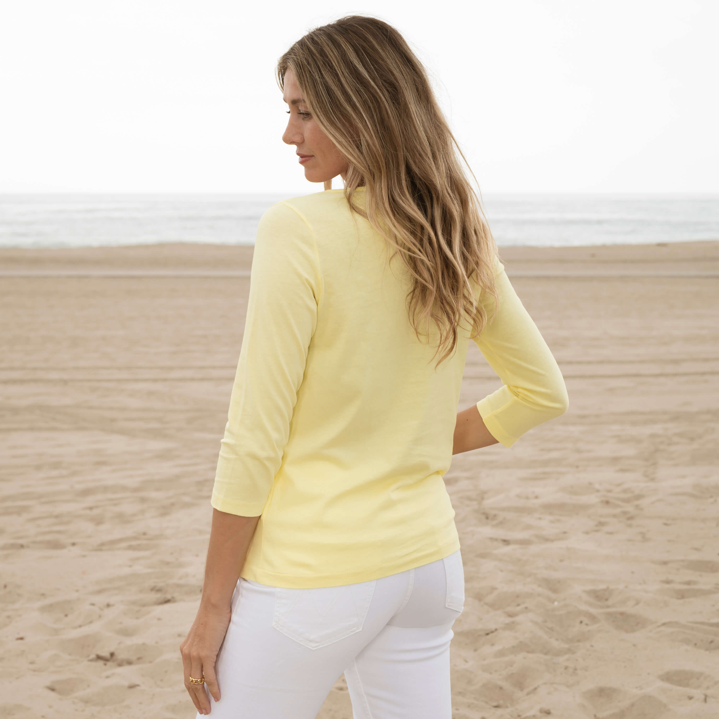 #color_yellow organic cotton t-shirt Side
