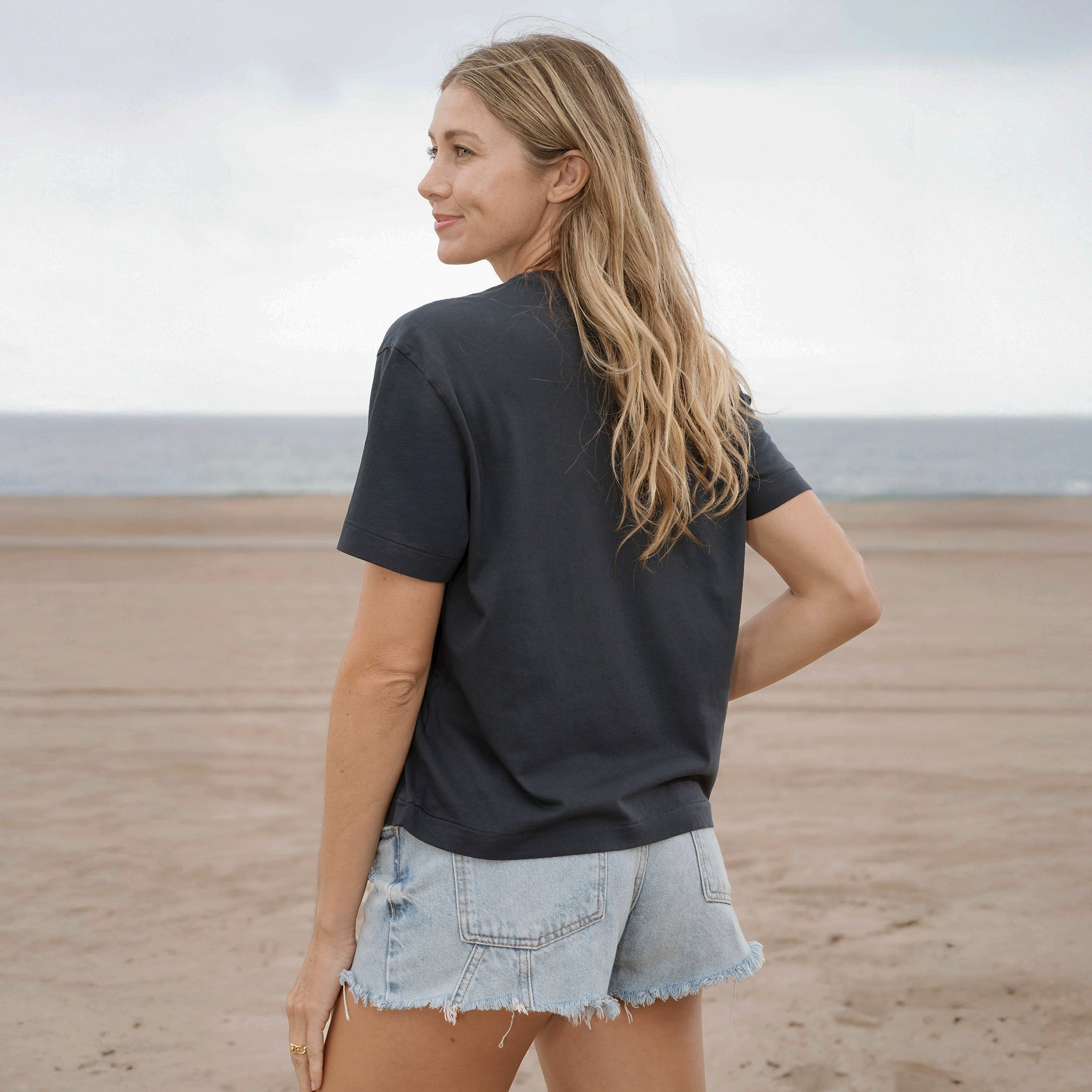 #color_navy-blue Womens Box Tee Side