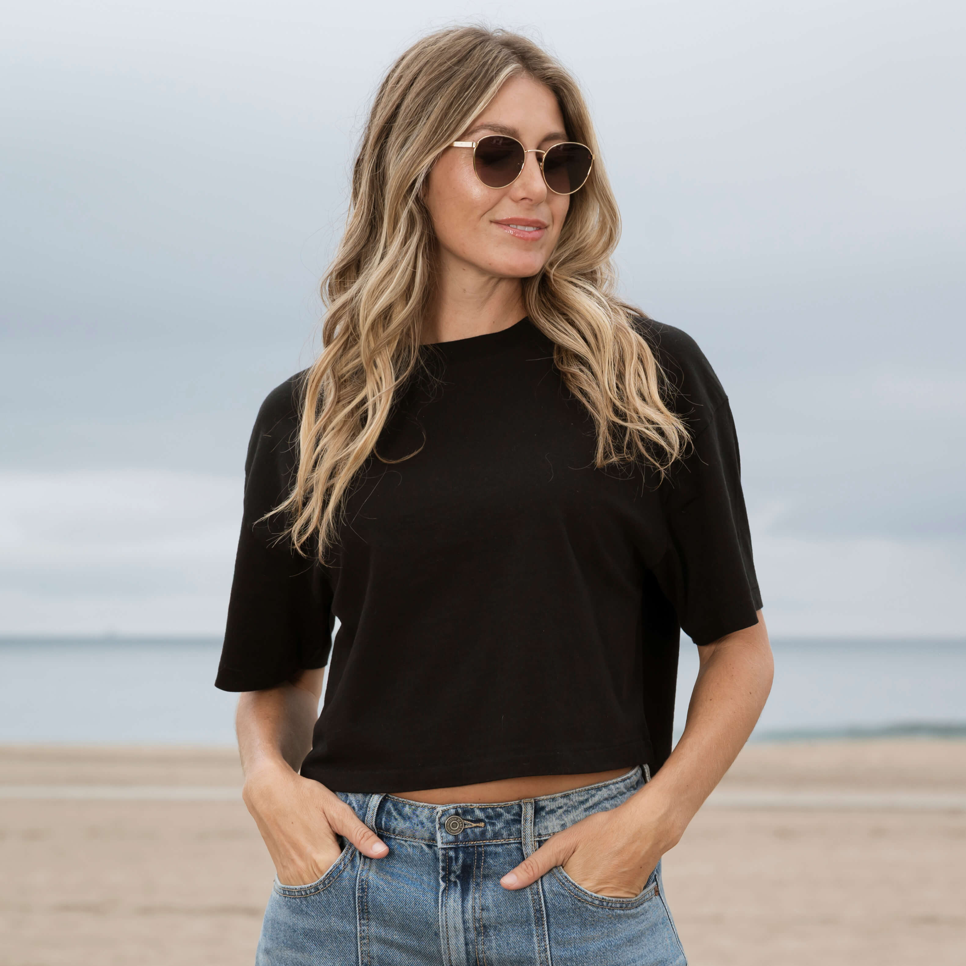 #color_black Womens Short Elbow Tee