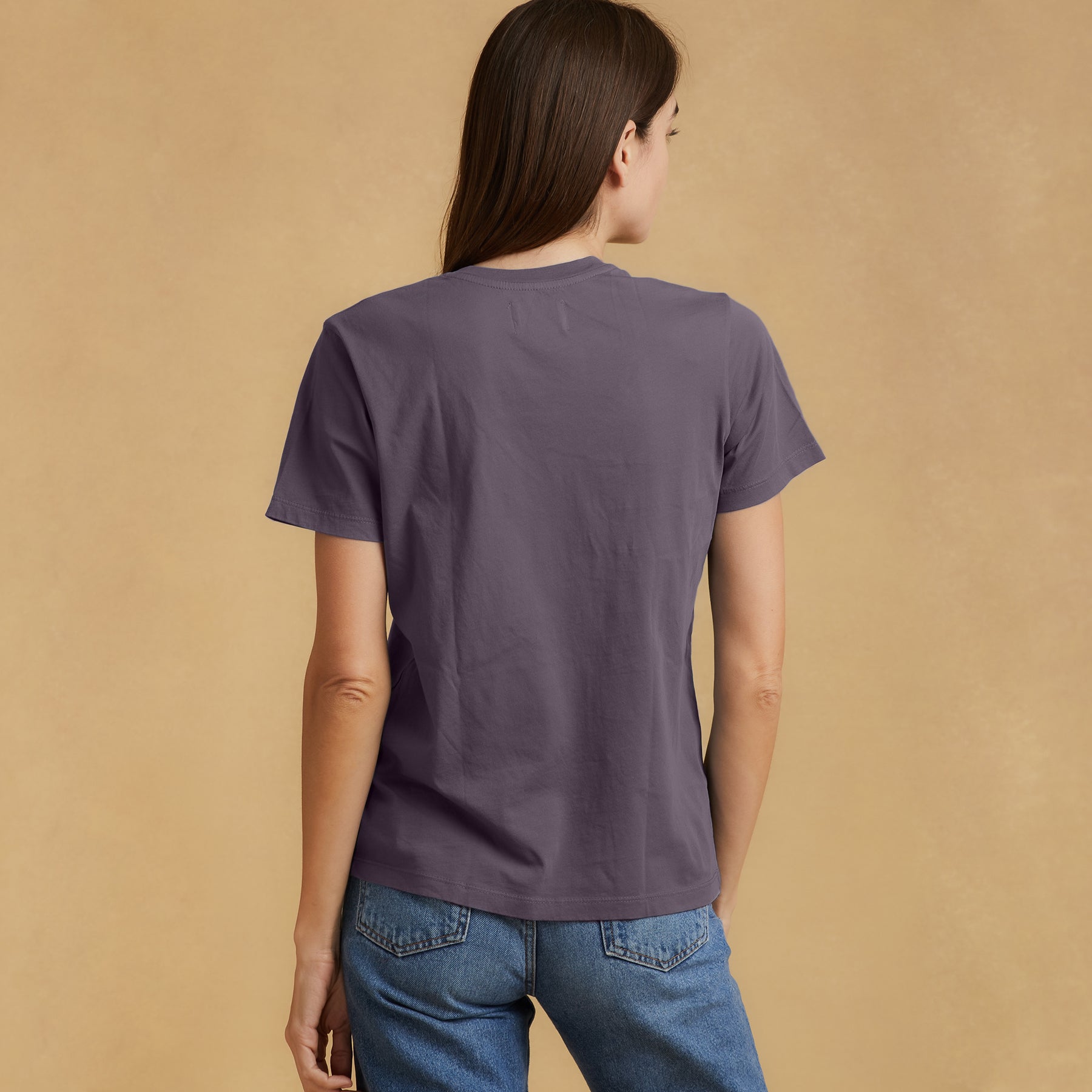 #color_faded-purple organic cotton V-Neck t-shirt