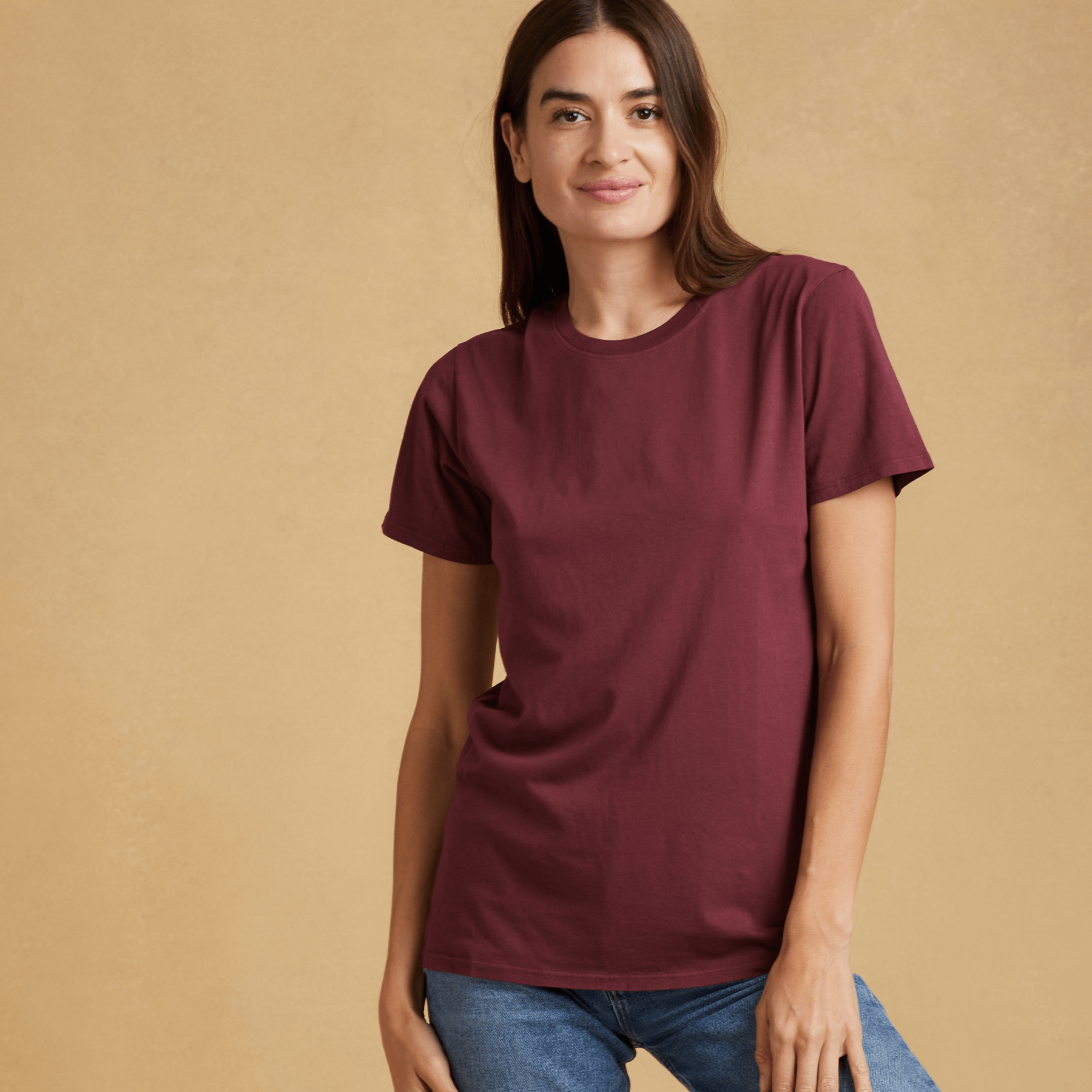 #color_burgundy organic cotton t-shirt 