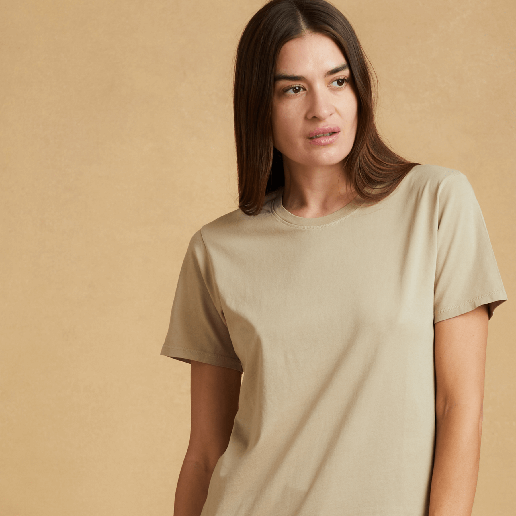 #color_sand organic cotton t-shirt 