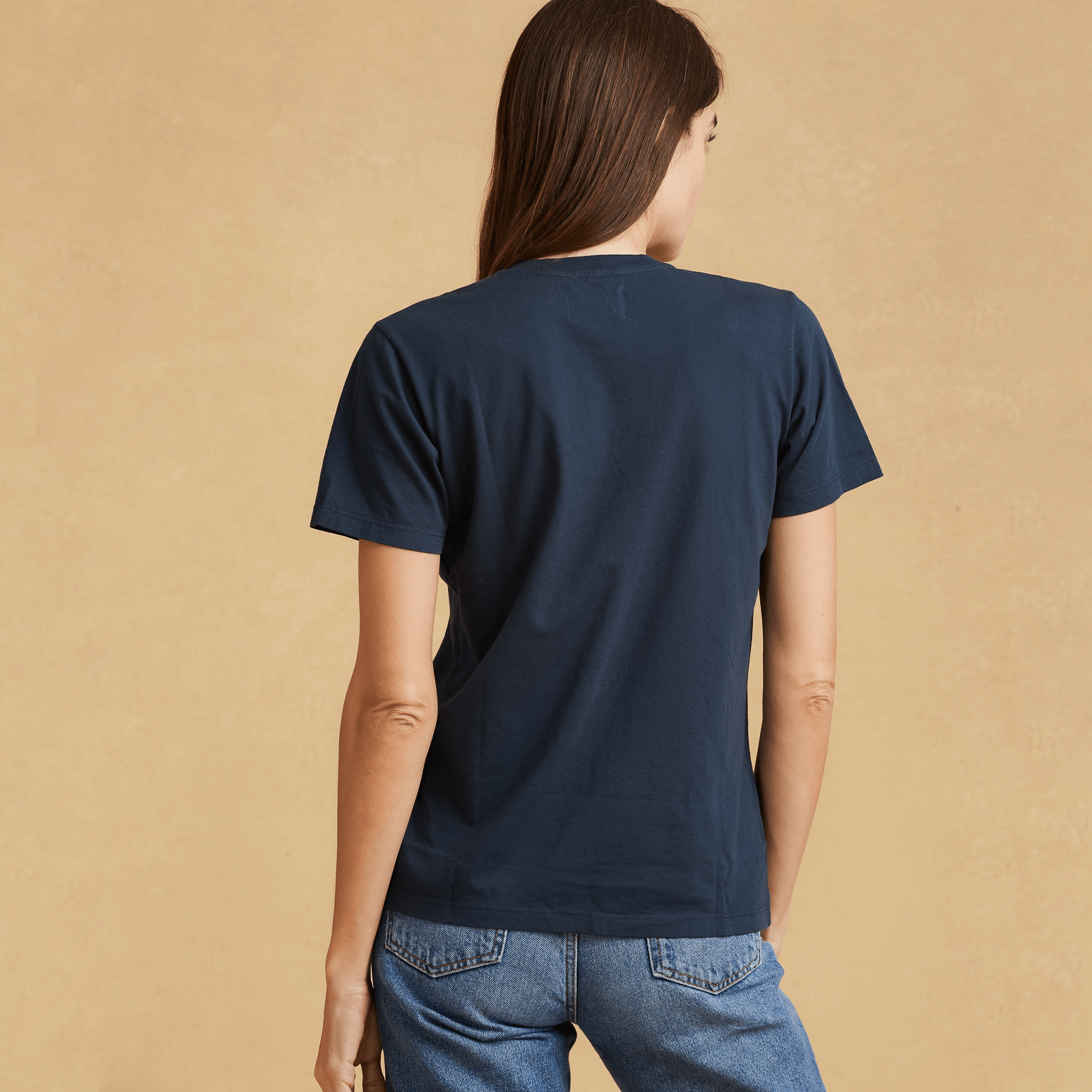 #color_navy-blue organic cotton V-Neck t-shirt