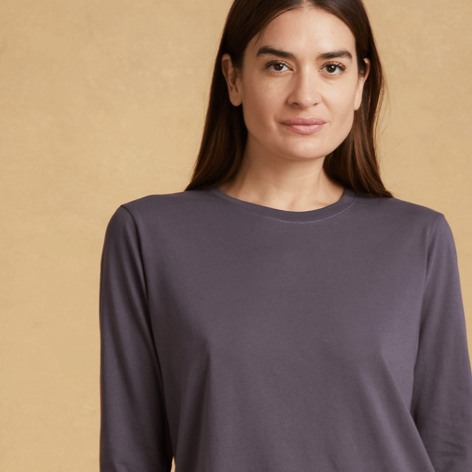 #color_faded-purple organic cotton Long Sleeve crewneck t-shirt 