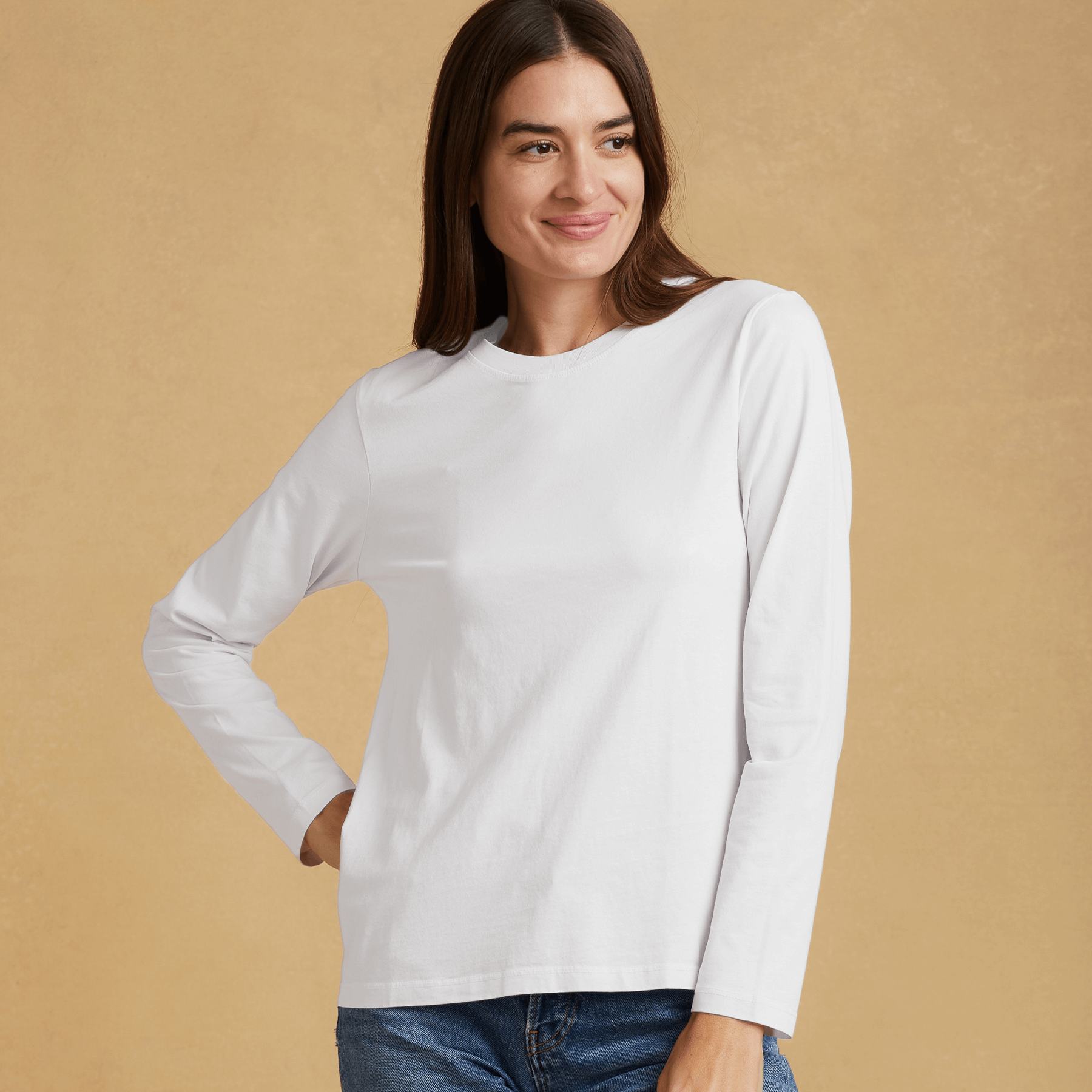 Ladies white long sleeve t deals shirt