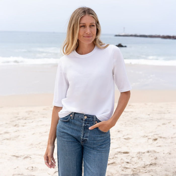 Luxury White Tees That Stay Bright – Made in LA