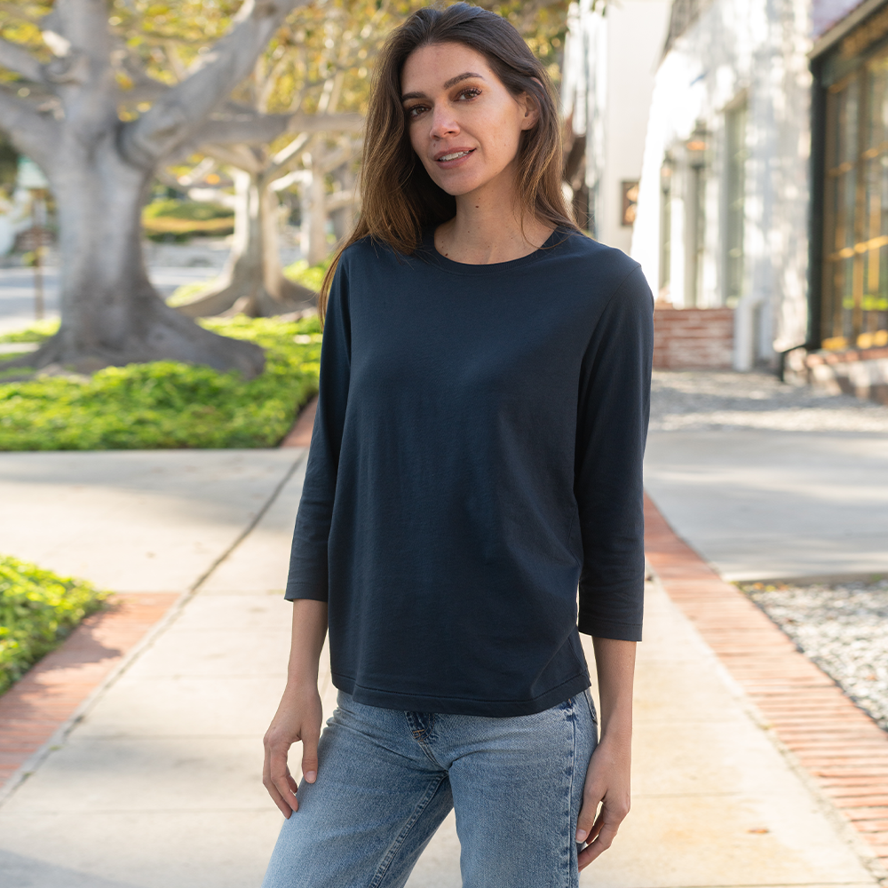Elegant 3/4 Sleeve Tees in Luxury Organic Cotton