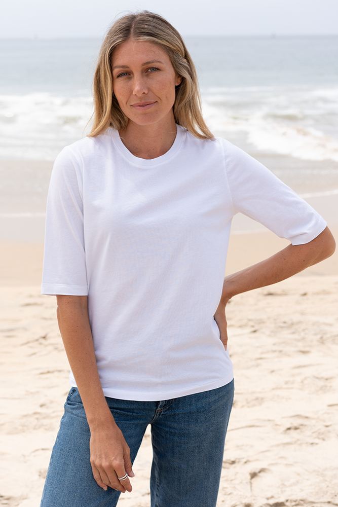 Women’s Elbow Sleeve Organic Cotton Tees | TCTC