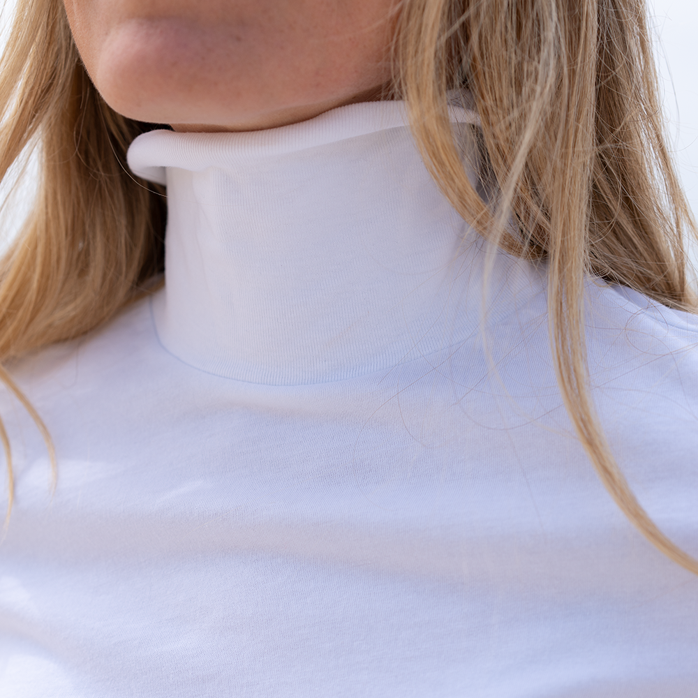 #color_white Womens Long Sleeve Turtle Neck close view
