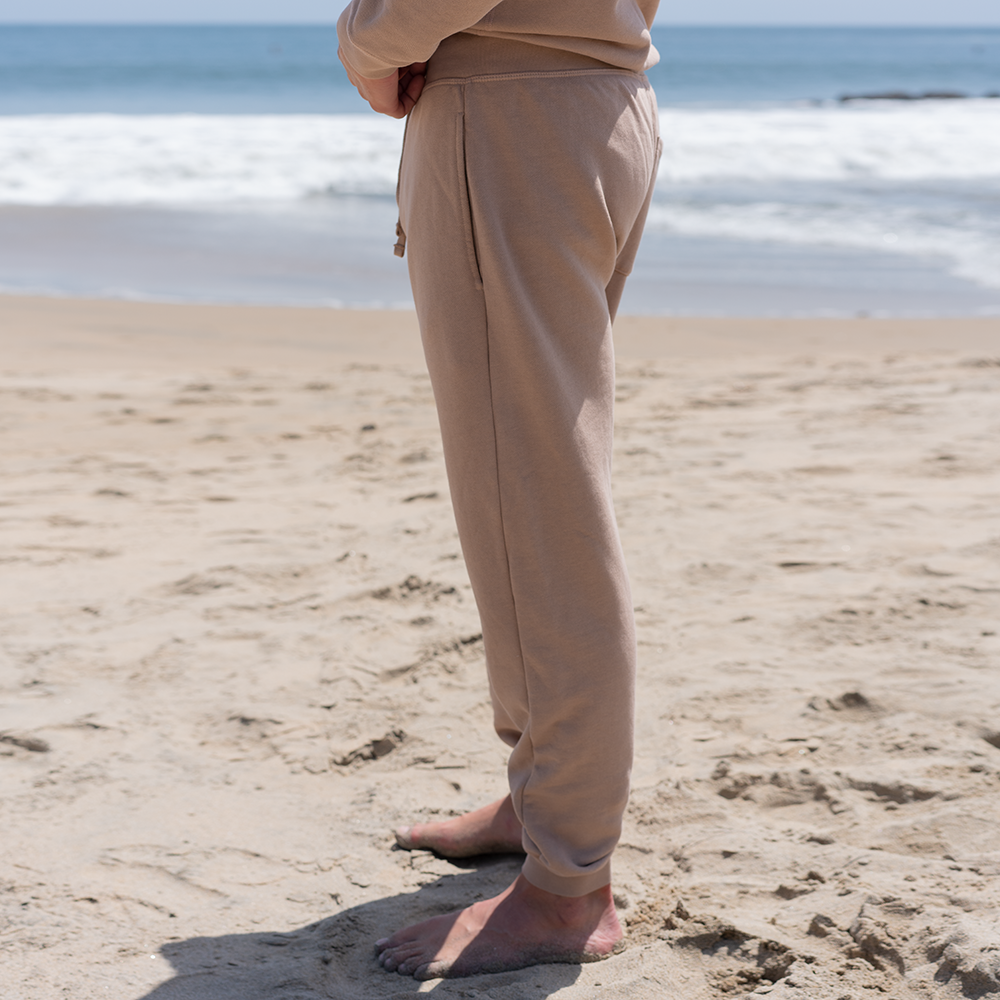 #color_sand Mens French Terry Joggers