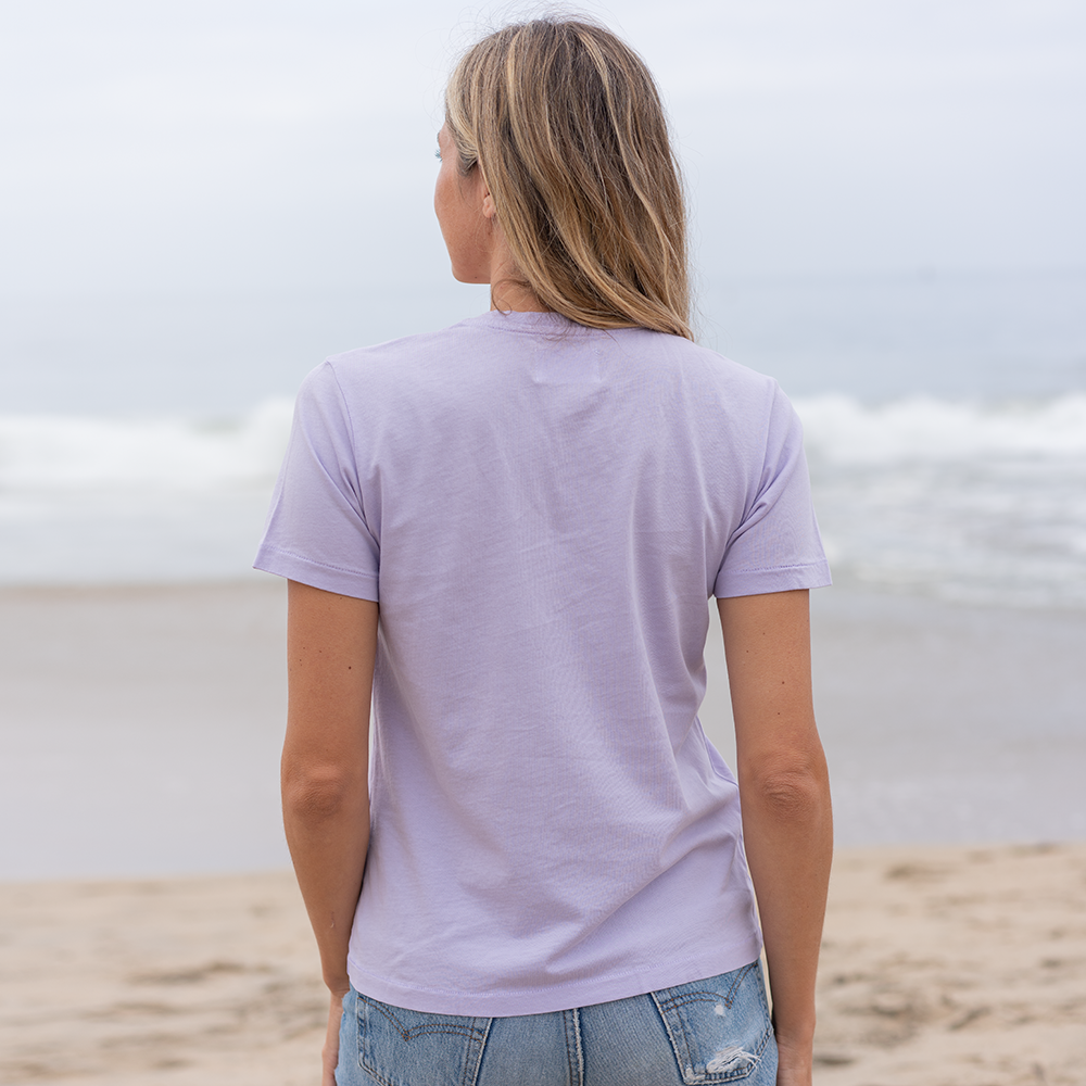 #color_pastel-lilac organic cotton V-Neck t-shirt back