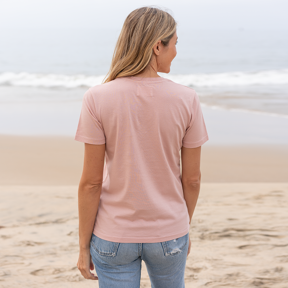 #color_blush organic cotton V-Neck t-shirt Back