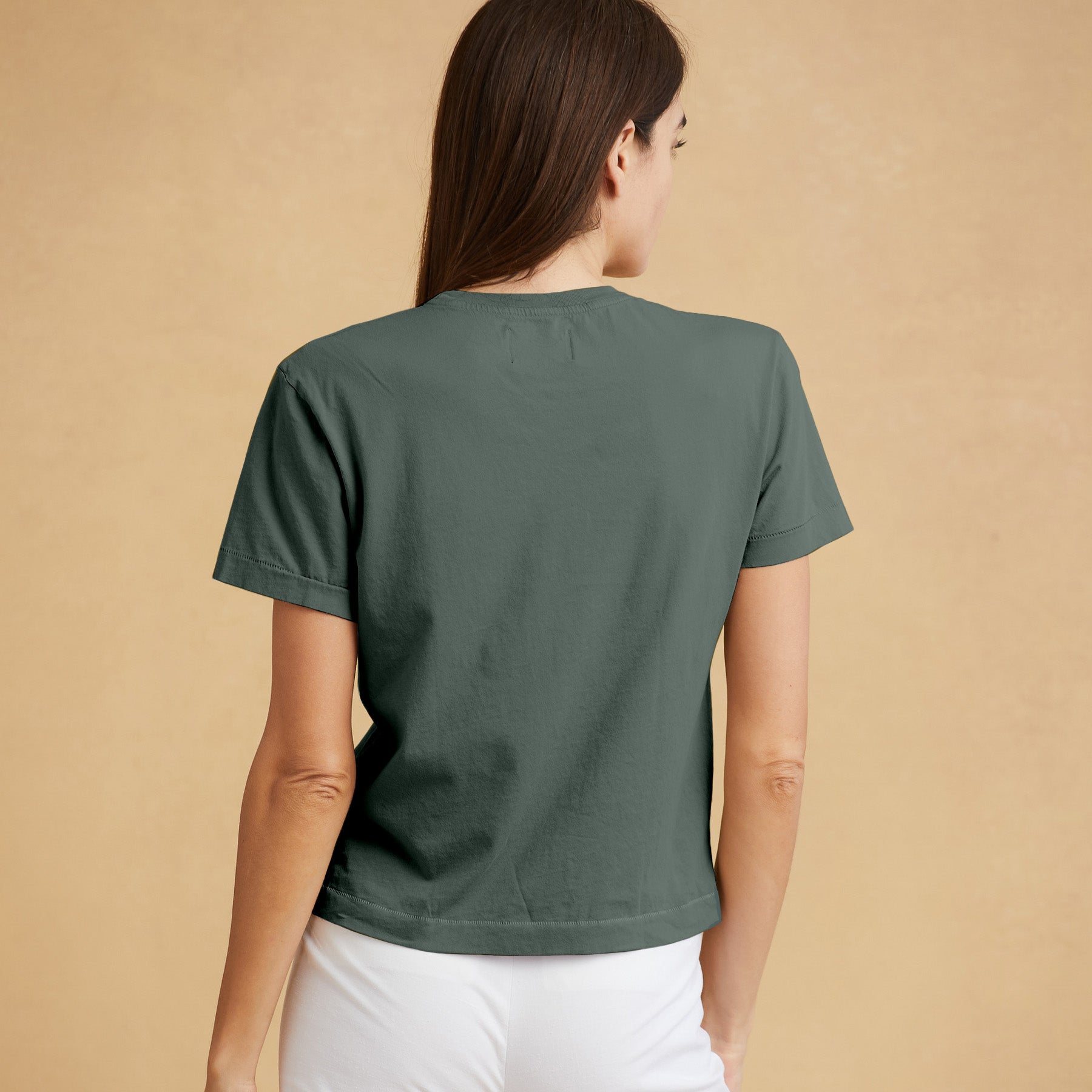 #color_forest-green Womens Box Tee back