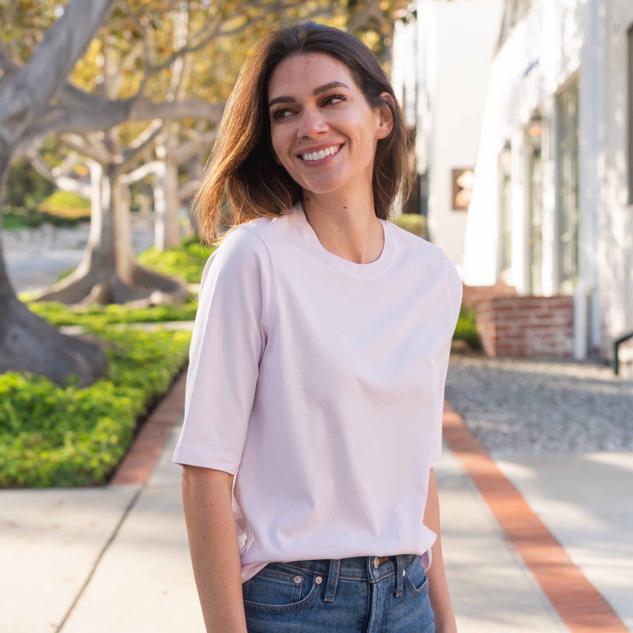 #color_light-pink Elbow Sleeve HW crew neck