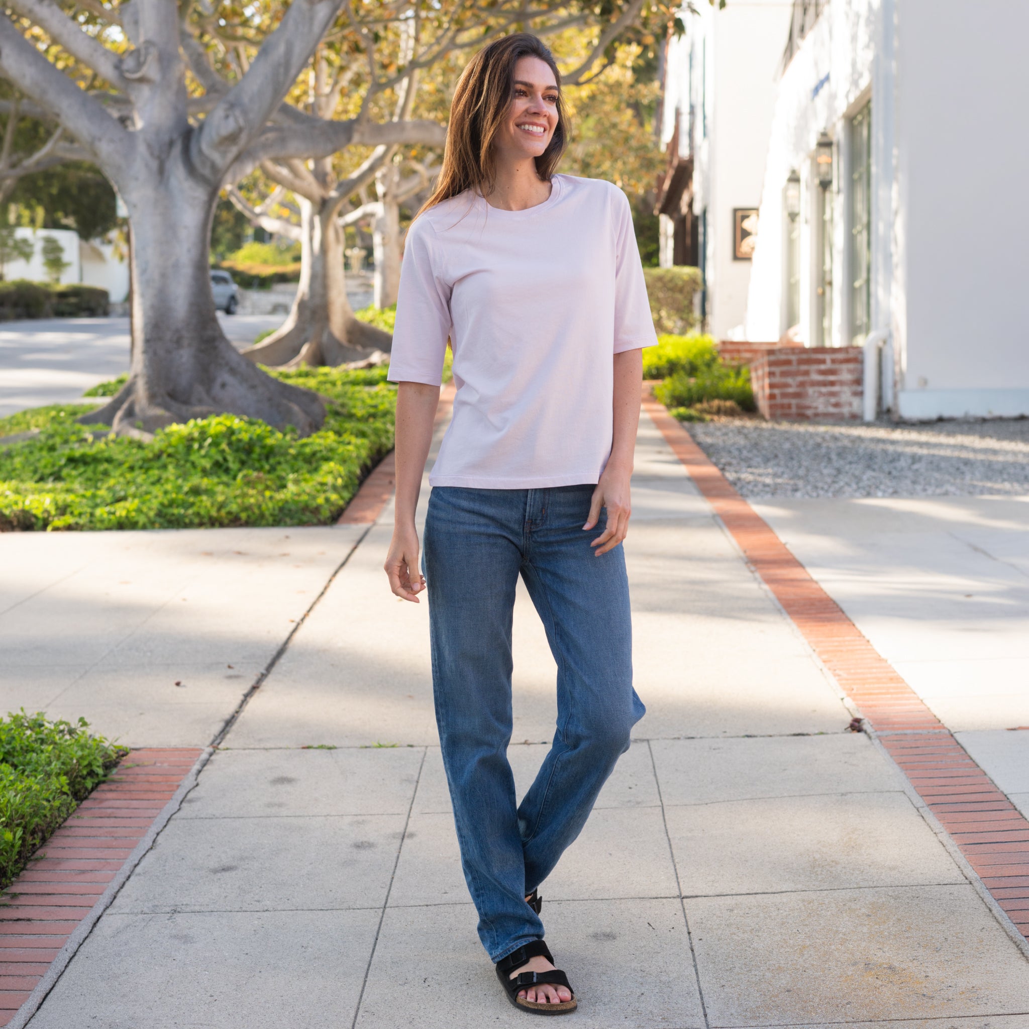 #color_light-pink Elbow Sleeve HW crew neck