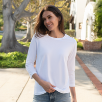 Womens 3/4 Sleeve Crew Neck