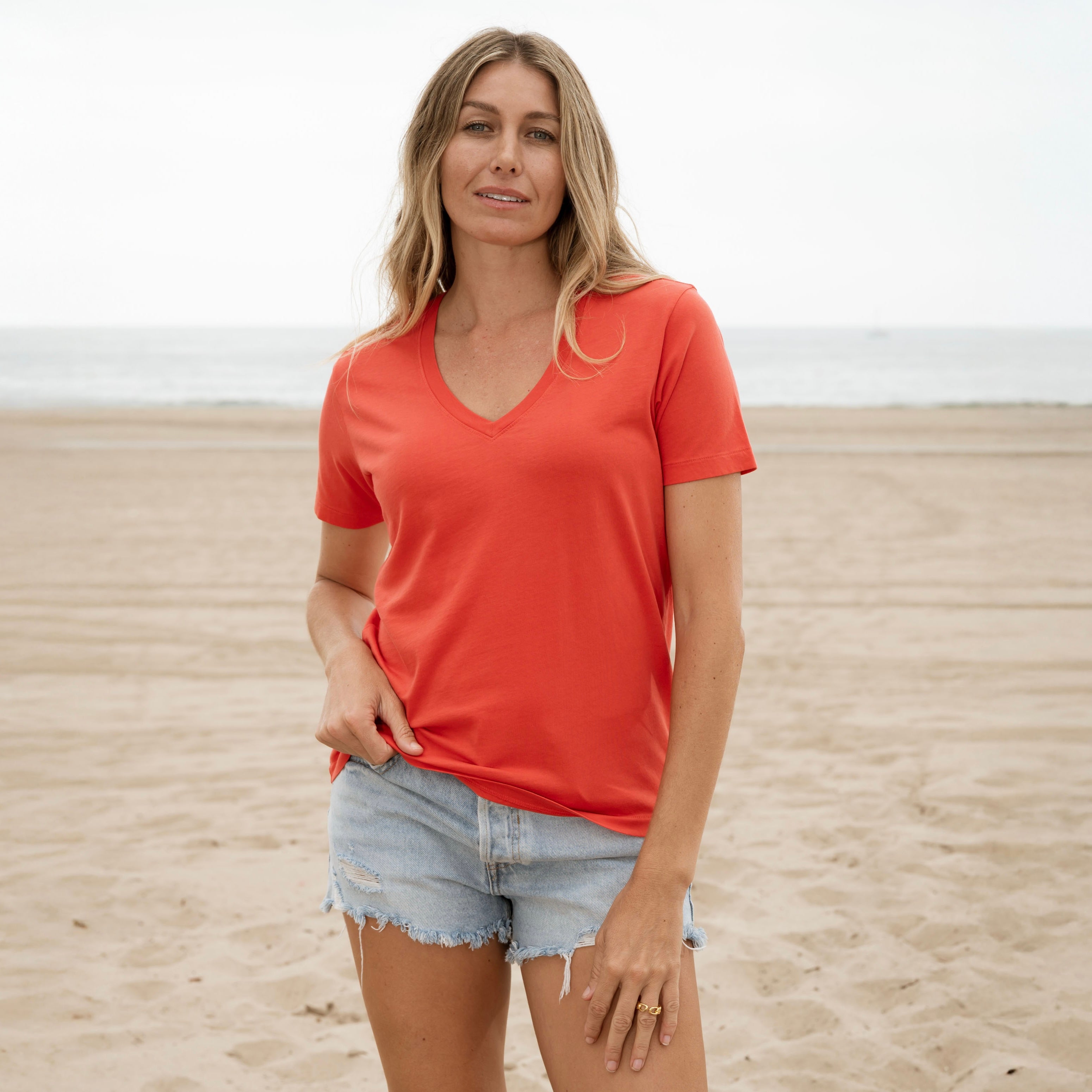 #color_red organic cotton t-shirt 