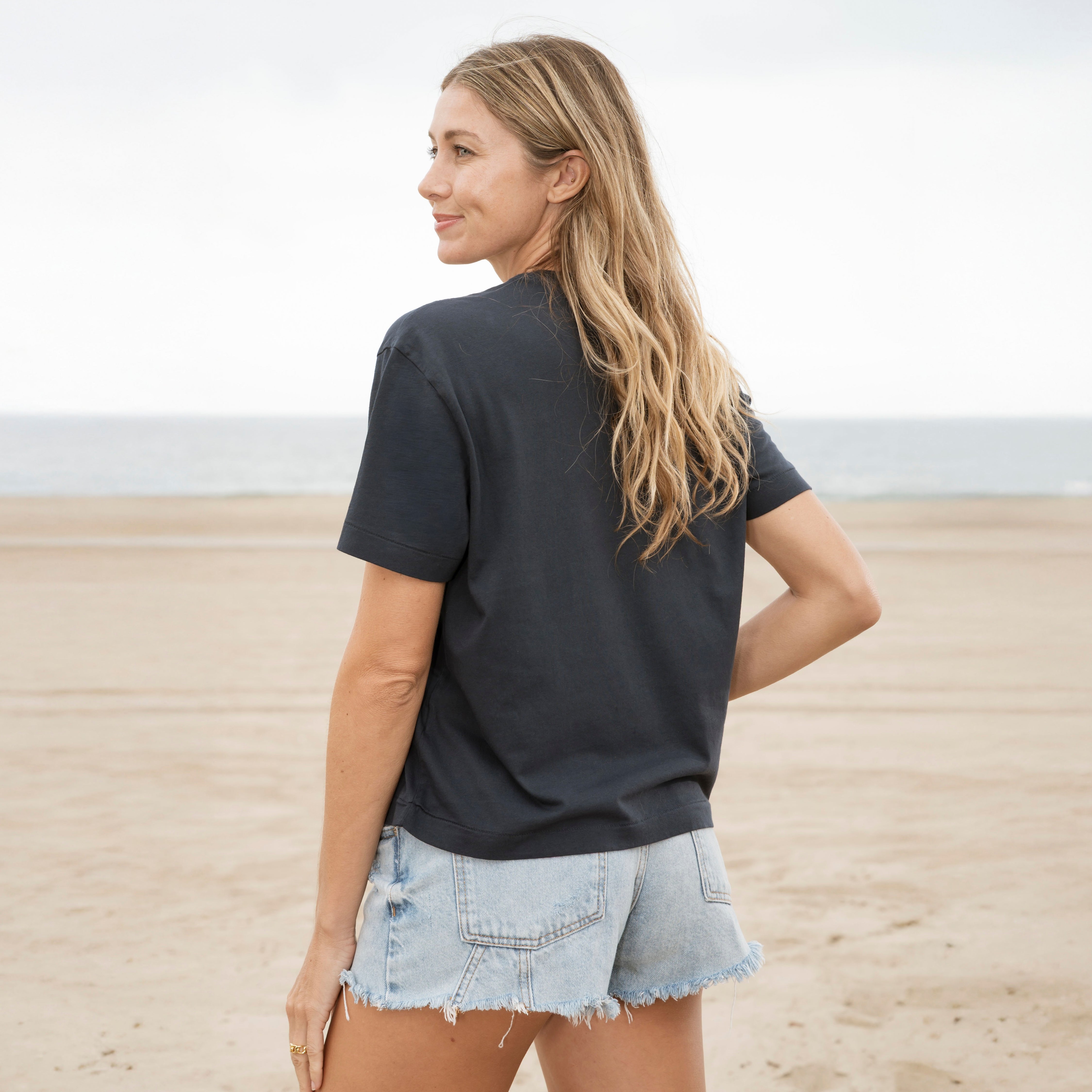 #color_navy-blue Womens Box Tee Back