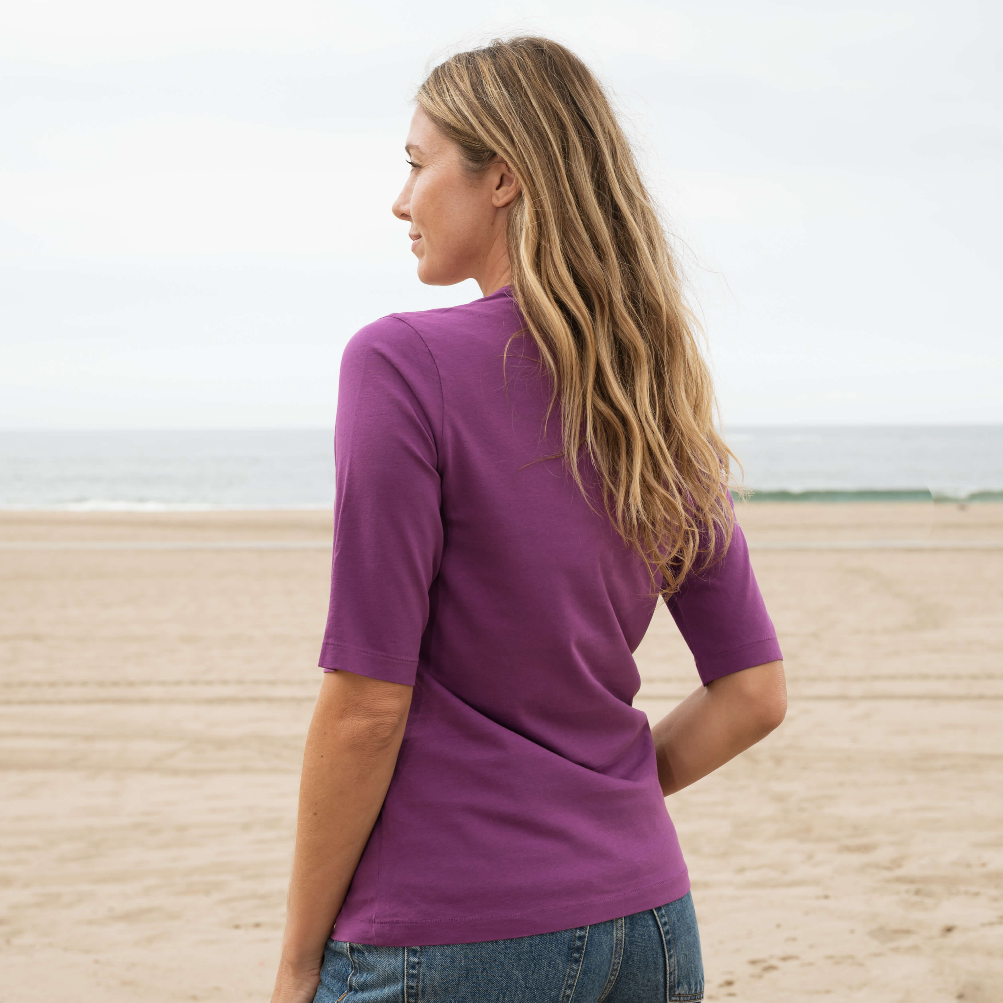 #color_plum organic cotton t-shirt Back