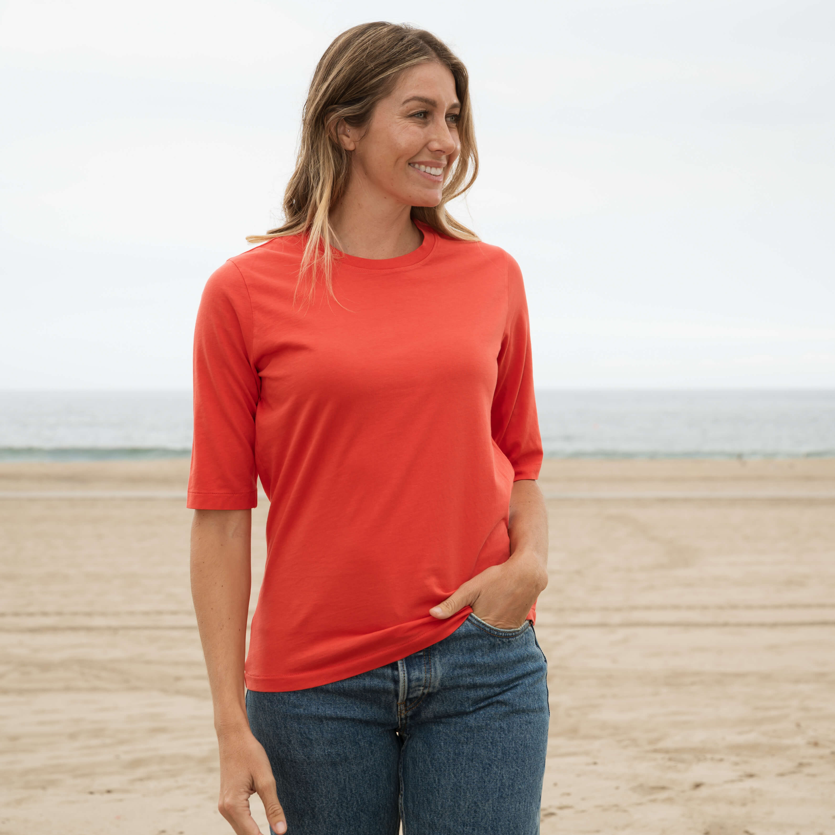#color_red organic cotton t-shirt 