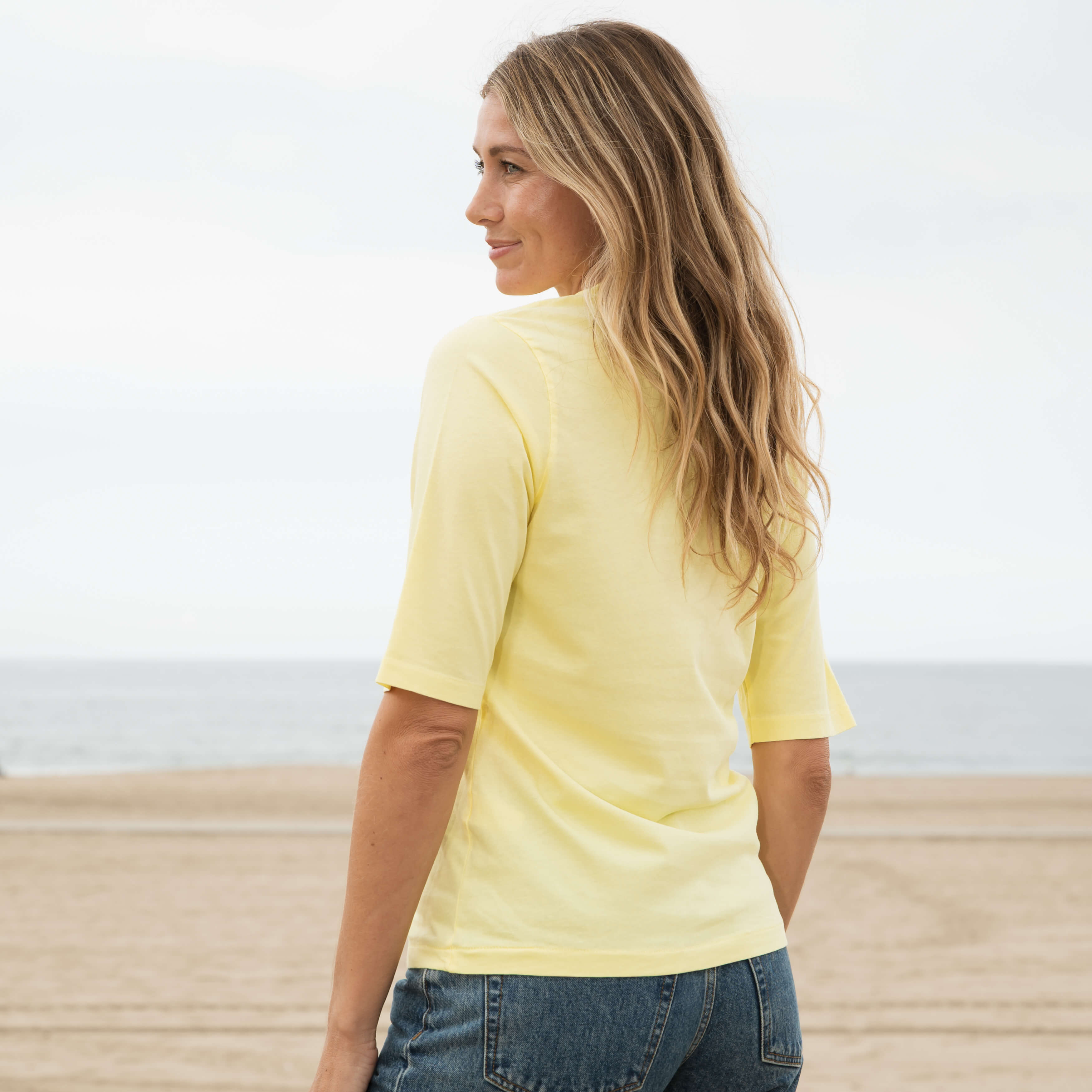 #color_yellow organic cotton t-shirt Back