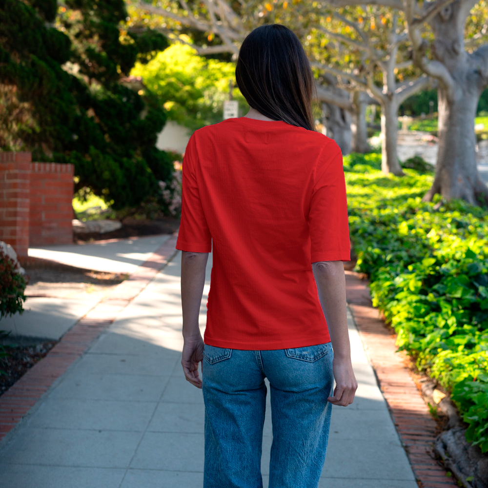 #color_red organic cotton t-shirt Back