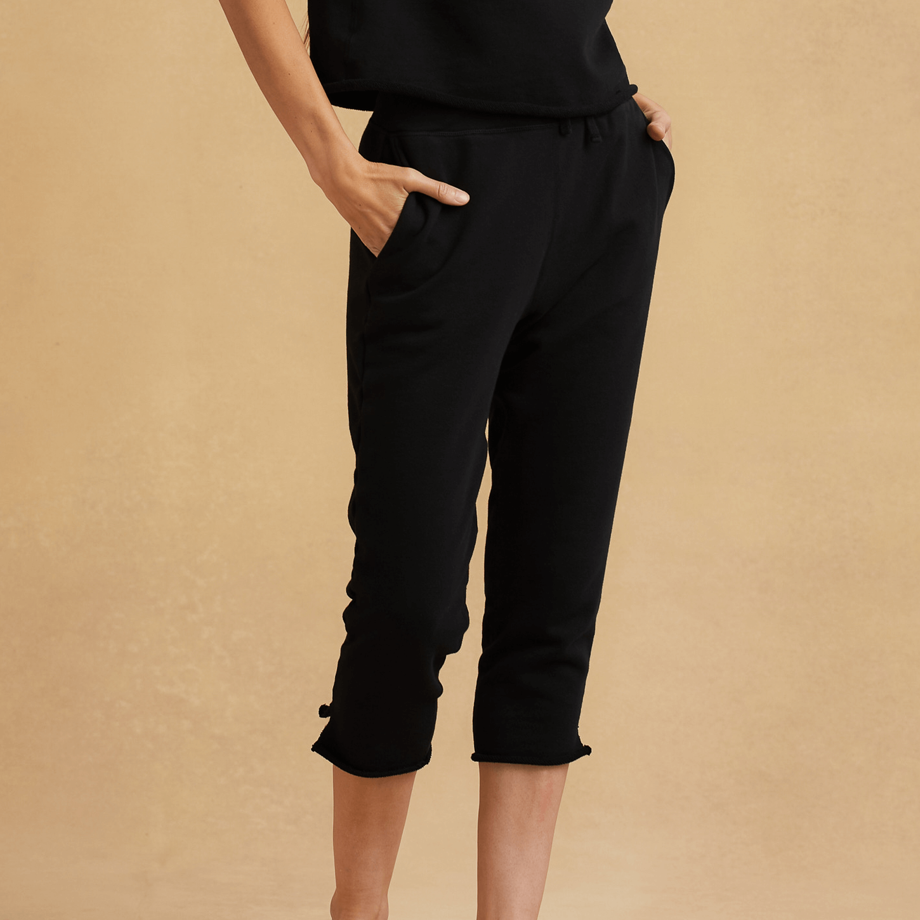 #color_black Womens French Terry Track Pant
