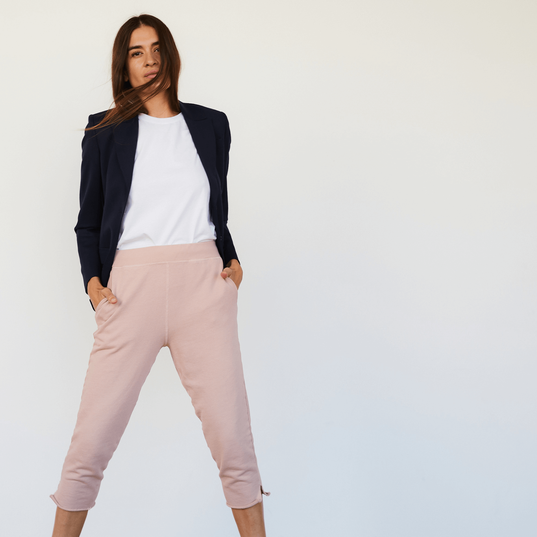 #color_blush Womens French Terry Track Pant