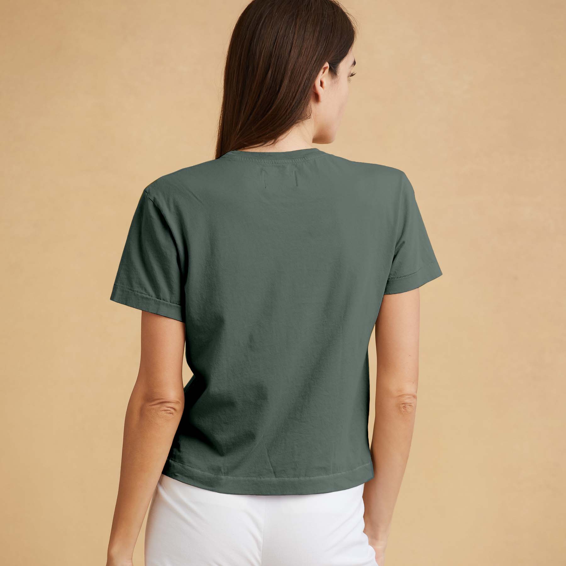 #color_forest-green Short Box Tee V Neck front