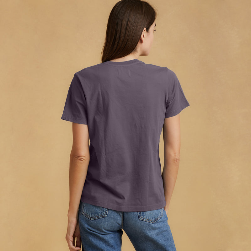 faded-purple organic cotton V-Neck t-shirt