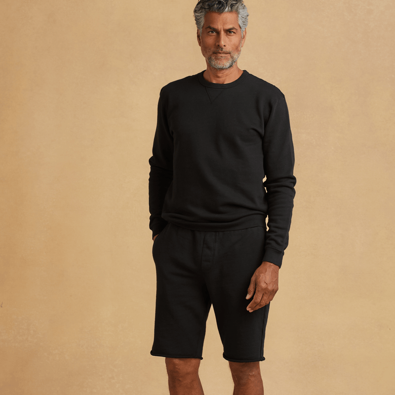 black Mens French Terry Short