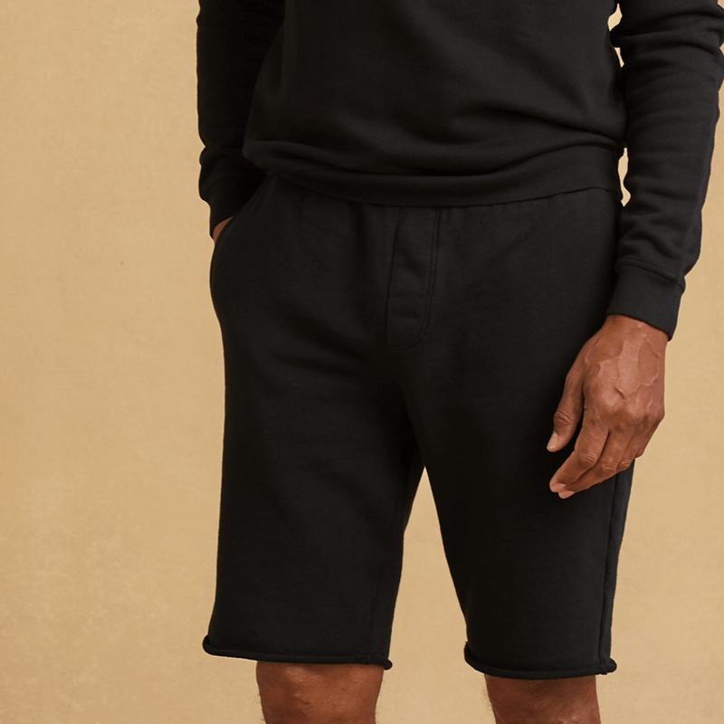 black Mens French Terry Short