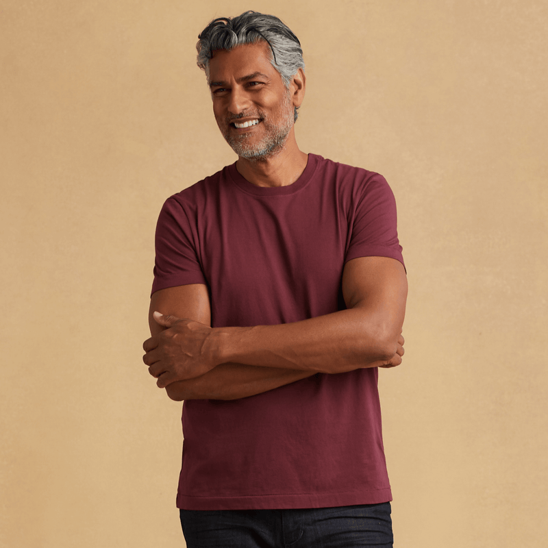 burgundy organic cotton t-shirt