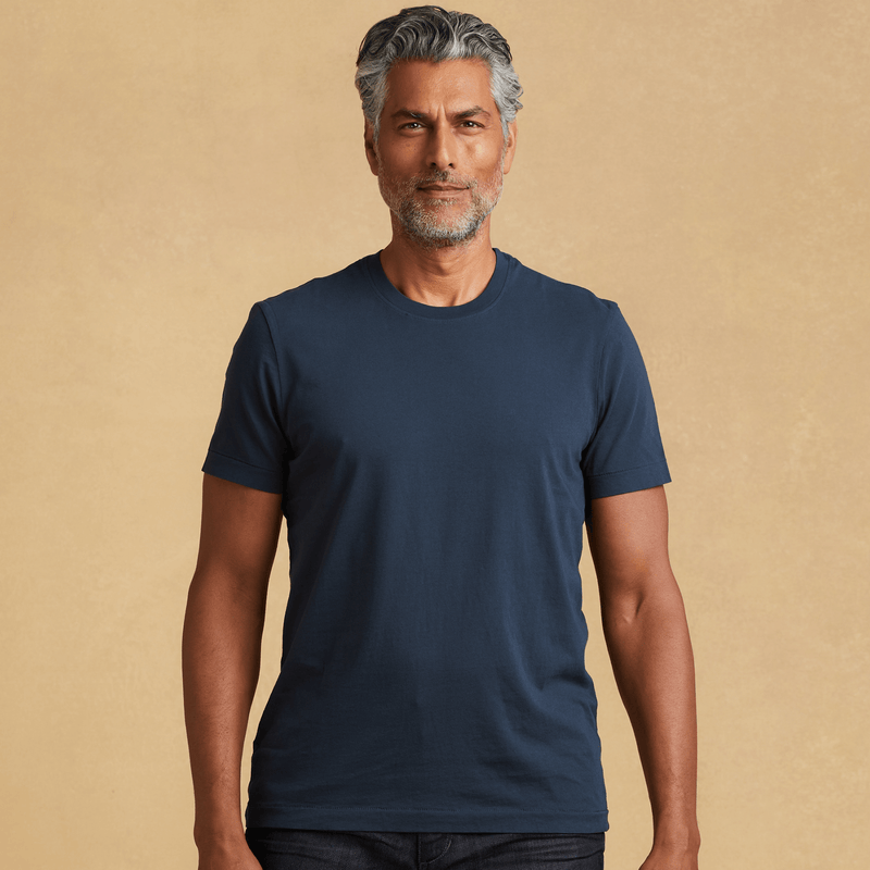 navy-blue organic cotton t-shirt