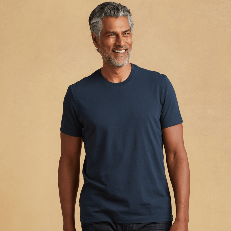 navy-blue organic cotton t-shirt