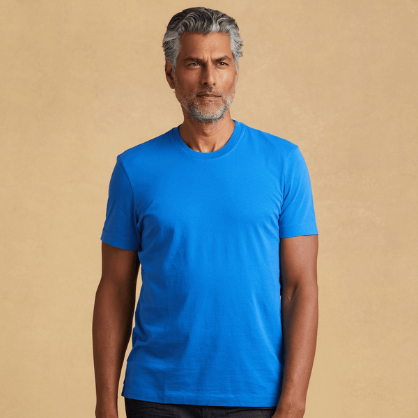 royal-blue organic cotton t-shirt 
