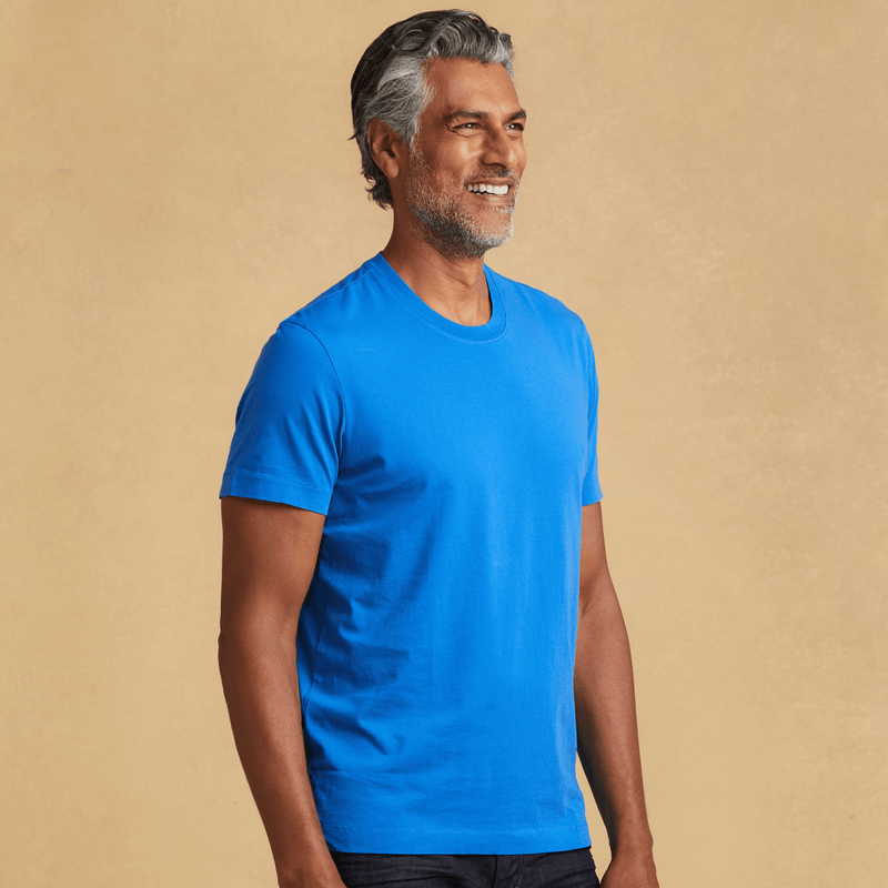 royal-blue organic cotton t-shirt 