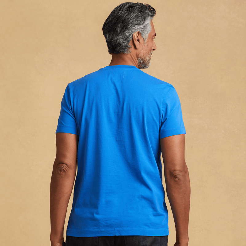 royal-blue organic cotton t-shirt 