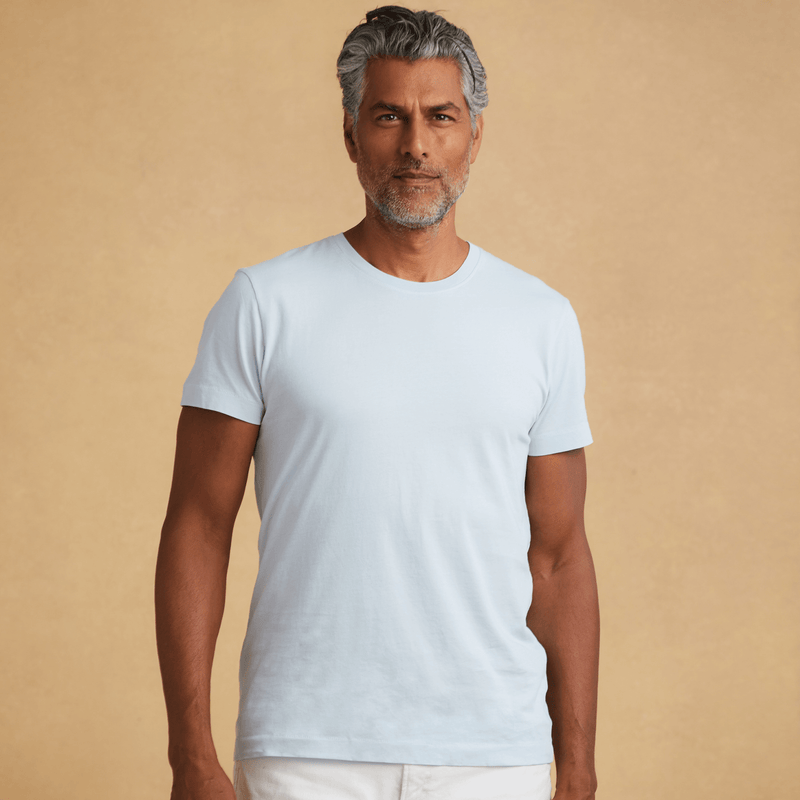 sky-blue organic cotton t-shirt